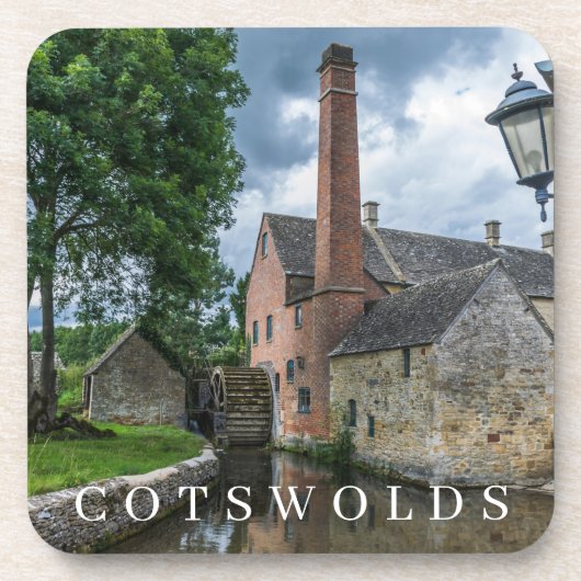 Cotswolds Untersetzer mit Blick auf das Wassermühl (Vorderseite)