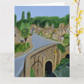 Cotswolds Village England greeting card  Karte (Gelbe Blume)