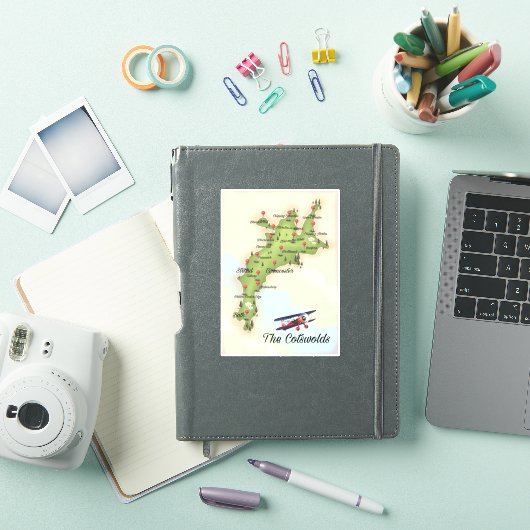 Cotswolds Vintage Karte Aufkleber (iPad Hülle)