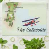 Cotswolds Vintage Karte Geschirrtuch (Gefaltet)