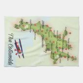 Cotswolds Vintage Karte Geschirrtuch (Horizontal)