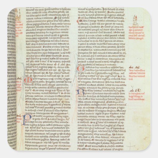 Cott Nero D II f.114 Adrian IV Quadratischer Aufkleber (Vorderseite)