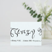 Cott Vesp F f.13 Unterzeichnung von Henry VIII Postkarte (Stehend Vorderseite)