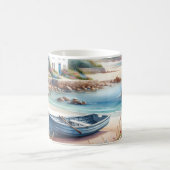 Cottage am Meer Reihenboot Blüte Kaffeetasse (Mittel)