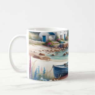 Cottage am Meer Reihenboot Blüte Kaffeetasse