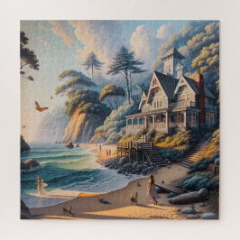 Cottage am Meer, Strand Retreat, Blick auf den Oze Puzzle