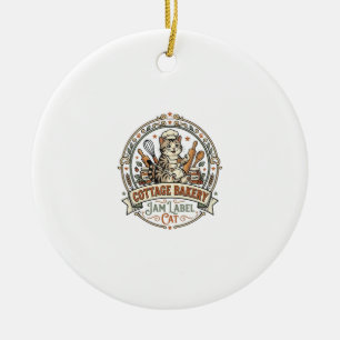 Cottage Bäckerei Marmeladen Etikett Katze Cottage Keramik Ornament