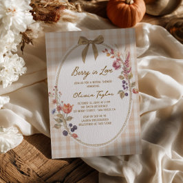 Cottage Berry in Love  Gingham Brautparty-Einladun Einladung