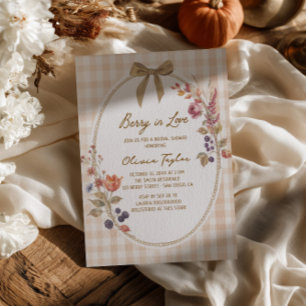 Cottage Berry in Love Gingham Brautparty-Einladun Einladung