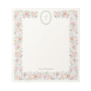Cottage Bloom Monogramm Notizblock
