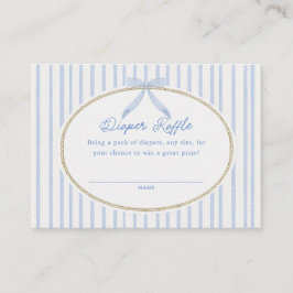 Cottage Blue Baby Shower Diaper Raffle Begleitkarte