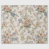 Cottage Blush Blue Floral Pattern Geschenkpapier (Flach)