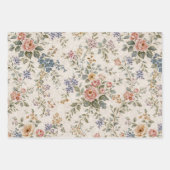 Cottage Blush Blue Floral Pattern Geschenkpapier Set (Vorderseite)
