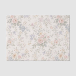 Cottage Blush Blue Floral Pattern Seidenpapier