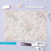 Cottage Blush Blue Floral Pattern Seidenpapier (Handwerk)