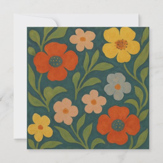 Cottage-Blüten Einladung (Vorderseite)