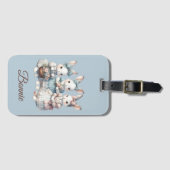 Cottage Bunny Sisters Watercolor Illustration Gepäckanhänger (Vorderseite (Horizontal))