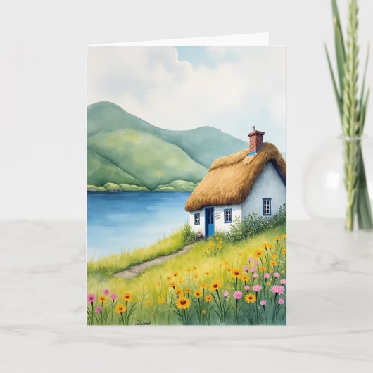 Cottage By The Loch View Card Karte (Vorderseite)