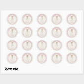 Cottage Chic Pink Bow Bunny Birthday Sticker (Blatt)
