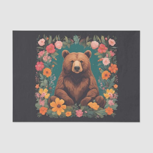 Cottage-Core-Bärendekoupage Seidenpapier (Vorderseite)