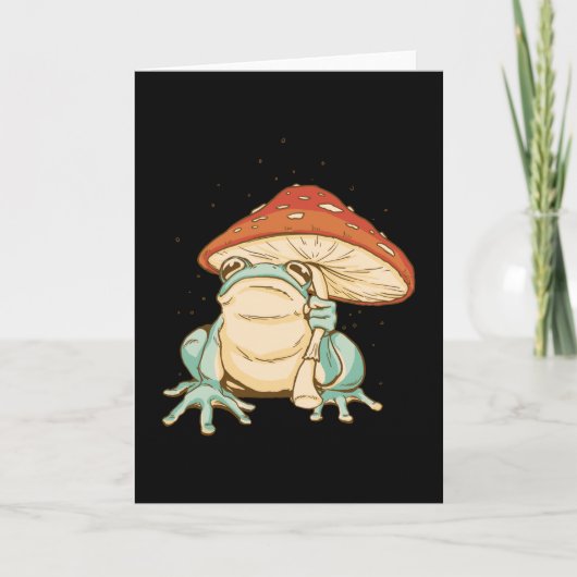 Cottage Core Frosch Regenschirm Karte (Vorderseite)
