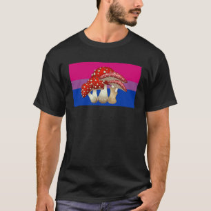 Cottage-Core-Mushroom-Liebe Bisexueller Stolz Flag T-Shirt