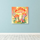 Cottage Core Mushrooms and Flowers Leinwanddruck (Insitu (Holzboden))