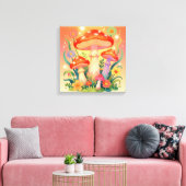 Cottage Core Mushrooms and Flowers Leinwanddruck (Insitu (Wohnzimmer))