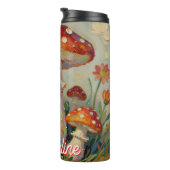 Cottage Core Mushrooms and Flowers Thermosbecher (Nach rechts gedreht)