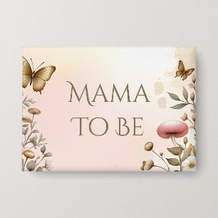 Cottage Core Pilze und Blumen Mama Button