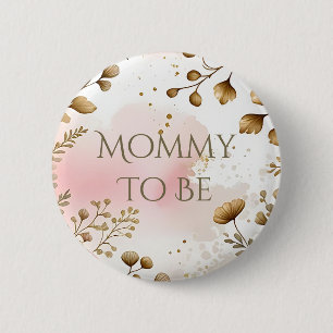Cottage Core Pilze und Blumen   werdende Mutter Button