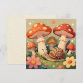 Cottage Core Schnecke und Pilze (Vorne/Hinten)