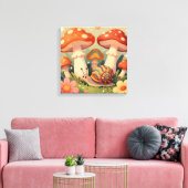 Cottage Core Snail and Musrhooms Leinwanddruck (Insitu (Wohnzimmer))