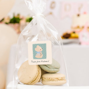 Cottage Core Teddy Bear Baby Shower Aufkleber