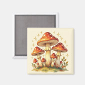 Cottage Core Vintage Mushrooms  Magnet (Vorderseite/Rückseite)
