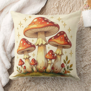 Cottage Core Vintage Pilz Kunst Kissen