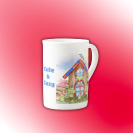 Cottage Cosy & Niedlich farbig auf weiß | Porzellantasse
