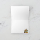 Cottage cosy Woodland Holzofenherz Hochzeit Dankeskarte (Innenseite)