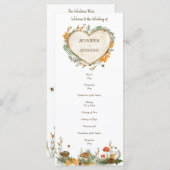 Cottage cosy Woodland Holzofenherz Hochzeit Programm (Vorne/Hinten)