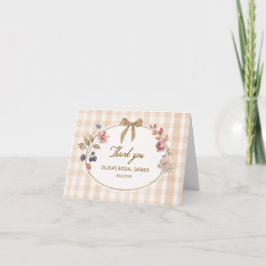 Cottage Fall in Love  Gingham Brautparty Dankeskarte