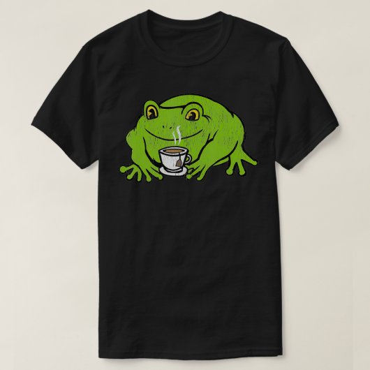 Cottage Frog Drink Coffee T-Shirt (Design vorne)