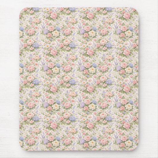 Cottage Garden Floral Pattern Mousepad (Vorne)