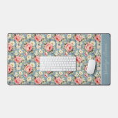 Cottage Garden Flowers Dusty Blue Monogram Name Schreibtischunterlage (Tastatur & Maus)