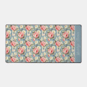 Cottage Garden Flowers Dusty Blue Monogram Name Schreibtischunterlage (Vorderseite)