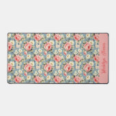 Cottage Garden Flowers Pink Blush Monogram Name Schreibtischunterlage (Vorderseite)