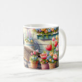 Cottage Garden Geese Spring Illustration Kaffeetasse (VorderseiteRechts)