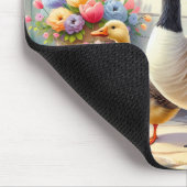 Cottage Garden Geese Spring Illustration Mousepad (Ecke)