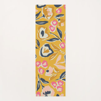 Cottage Garden Hand-Drawn Bold Inky Floral Pattern Yogamatte