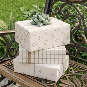 Cottage Garden Salbei Grün Minimalistisch Geschenkpapier Set