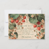 Cottage Garden Strawberry Bridal Shower Dankeskarte (Vorderseite)